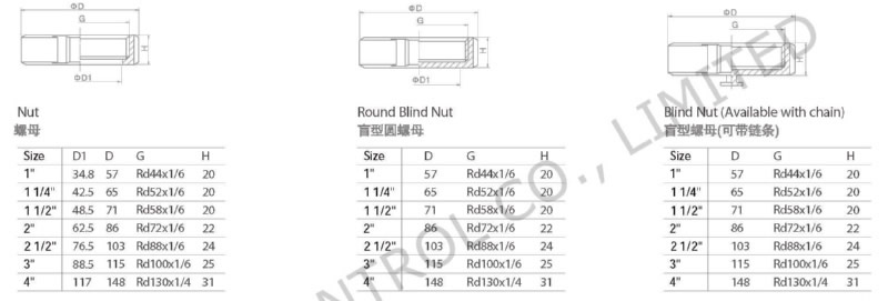 DS-13R(B) Round Nut Parameter