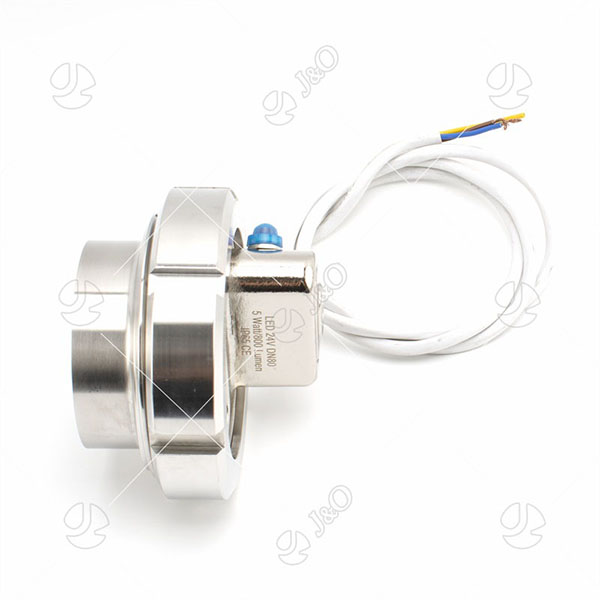 Hygienic Stainless Steel LED Light Sight Glass With Wire