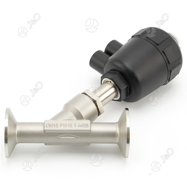 Pneumatic Clamped Angle Seat Valve With Plastic Actuator
