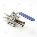 Sanitary 3PC 3-Pieces Manual Welding Ball Valve With Linear Cutting Inside