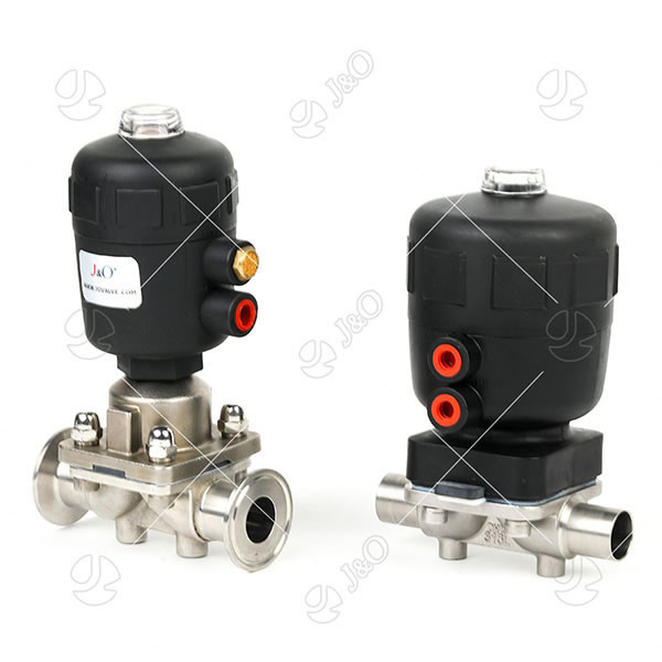 Sanitary Stainless Steel Pneumatic Diaphragm Valve With Plastic Actuator