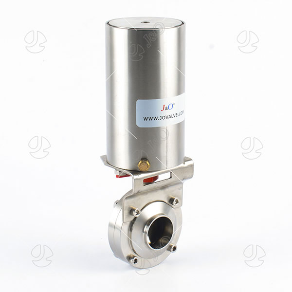 Sanitary Stainless Steel Pneumatic Welding Butterfly Valve With SS Actuator