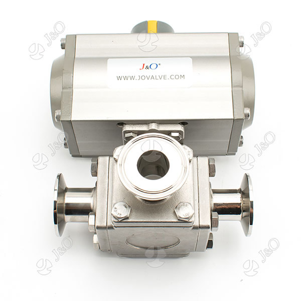 Sanitary Stainless Steel Square Clamped Ball Valve With Aluminum Actuator