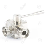Sanitary Stainless Steel Square Male 3 Way Ball Valve