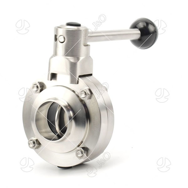 Sanitary Butt Weld Butterfly Valve With Square Pull Handle