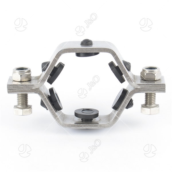 Stainless Steel Hexagonal TH4 Pipe Holder With Black Insert