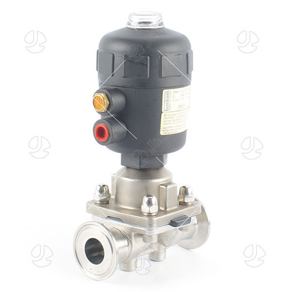 Stainless Steel Hygienic Clamped Diaphragm Valve With Pneumatic Plastic Actuator