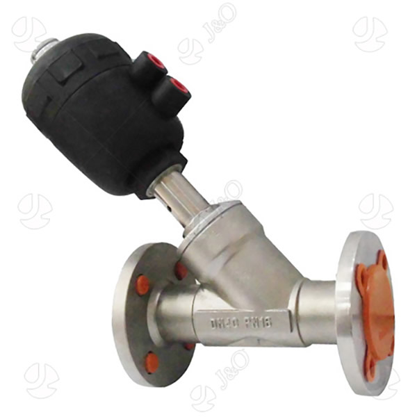Stainless Steel Pneumatic Flanged Angle Seat Valve