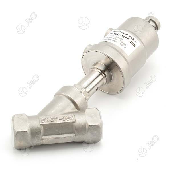 Stainless Steel Pneumatic Thread Female Angle Seat Valve With SS Actuator
