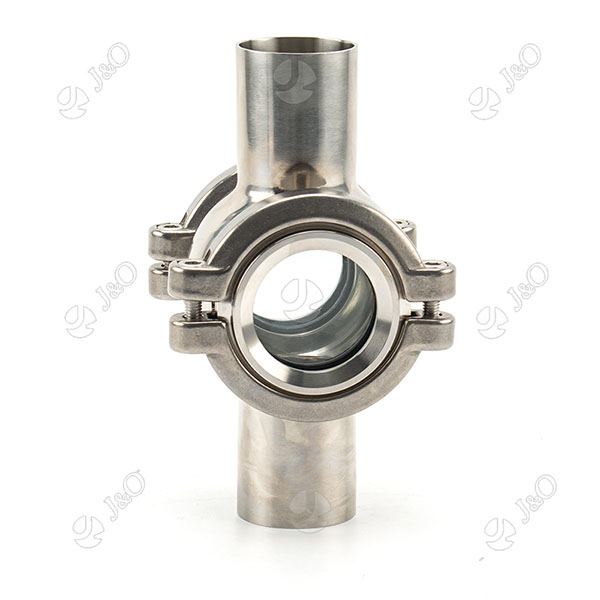 Stainless Steel Hygienic Cross Round Type Welding Sight Glass