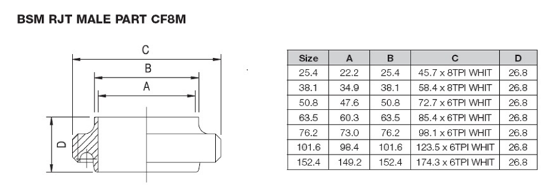 Hygienic Stainless Steel BSM Hexagon Union