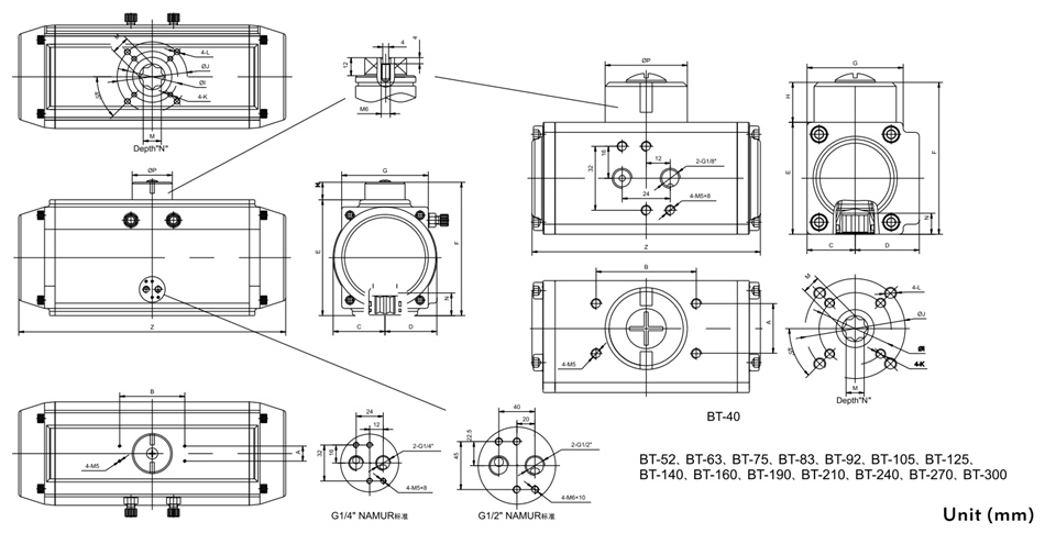 Aluminum Single Acting Double Acting Air Control Pneumatic Actuator