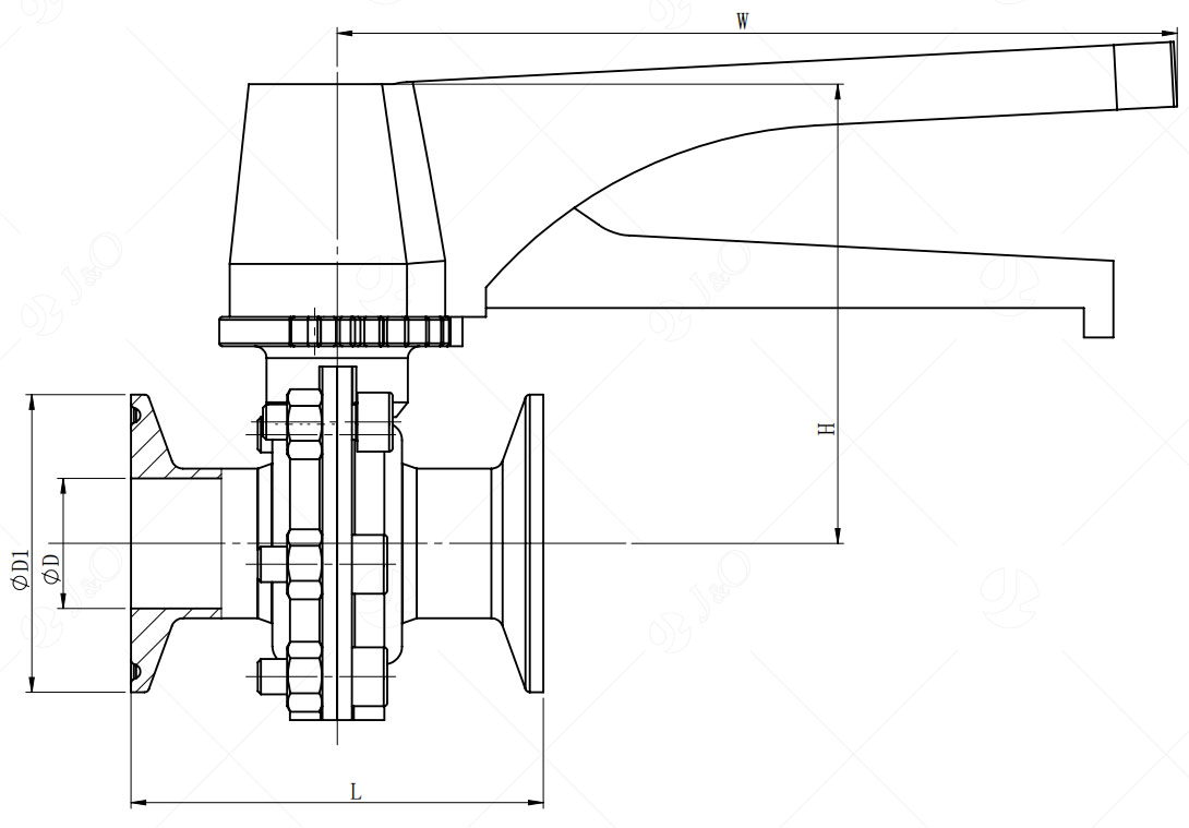 Sanitary Punching Center Line Butterfly Valve