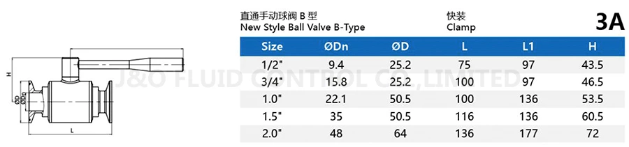Sanitary Food Stainless Steel Clamped Ball Valve