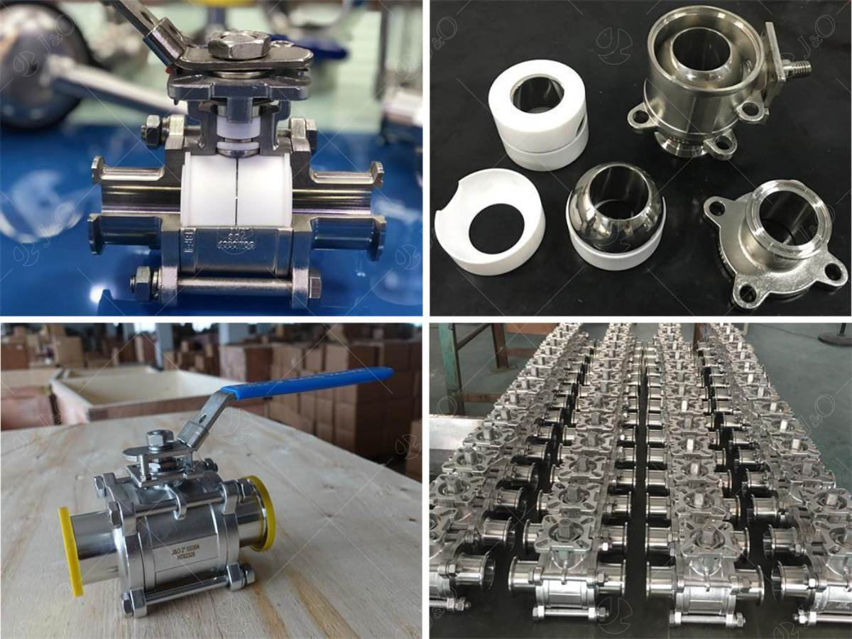 Sanitary Stainless Steel Hygienic Welding Cavity Filled Seat FDA Three-Piece Ball Valve, ISO5211 Mounting Pad