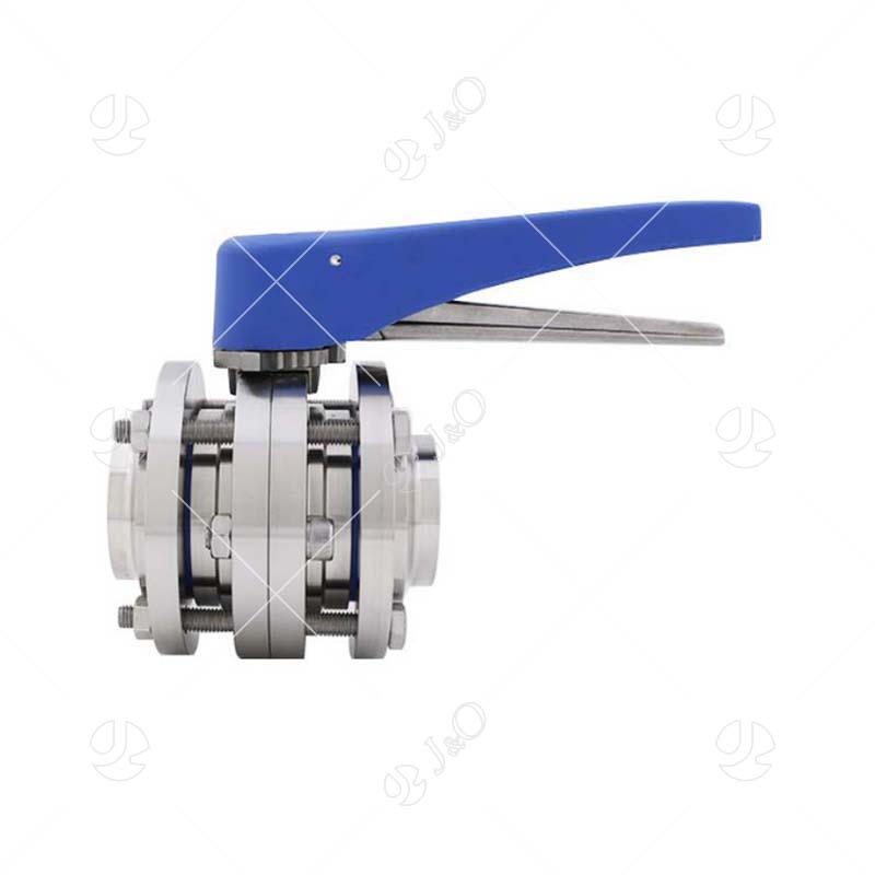 Sanitary Stainless Steel Manual Weld 3PCS Butterfly Valve With 12 Positions Plastic Handle