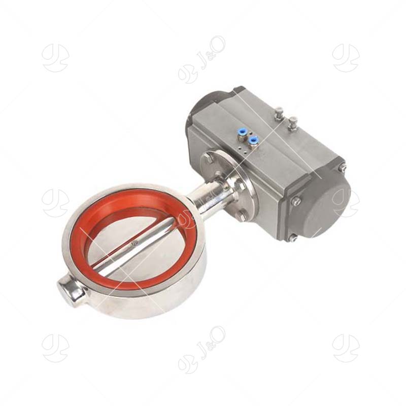 Sanitary Stainless Steel Pneumatic Wafer Type Butterfly Valve