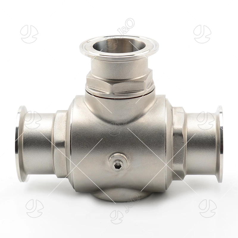 Sanitary Stainless Steel Auto Three Way Clamped Fixed Ball Valve