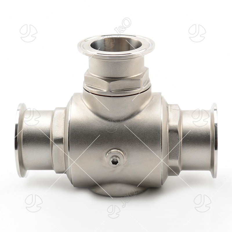 Lithium Battery Industry Stainless Steel Three Way Clamped Fixed Ball Valve
