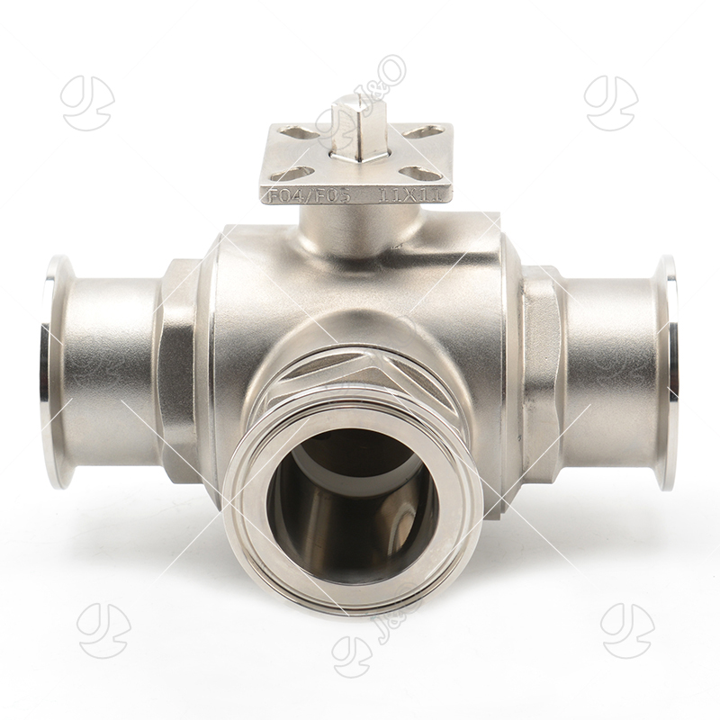 Lithium Battery Industry Stainless Steel Three Way Clamped Fixed Ball Valve