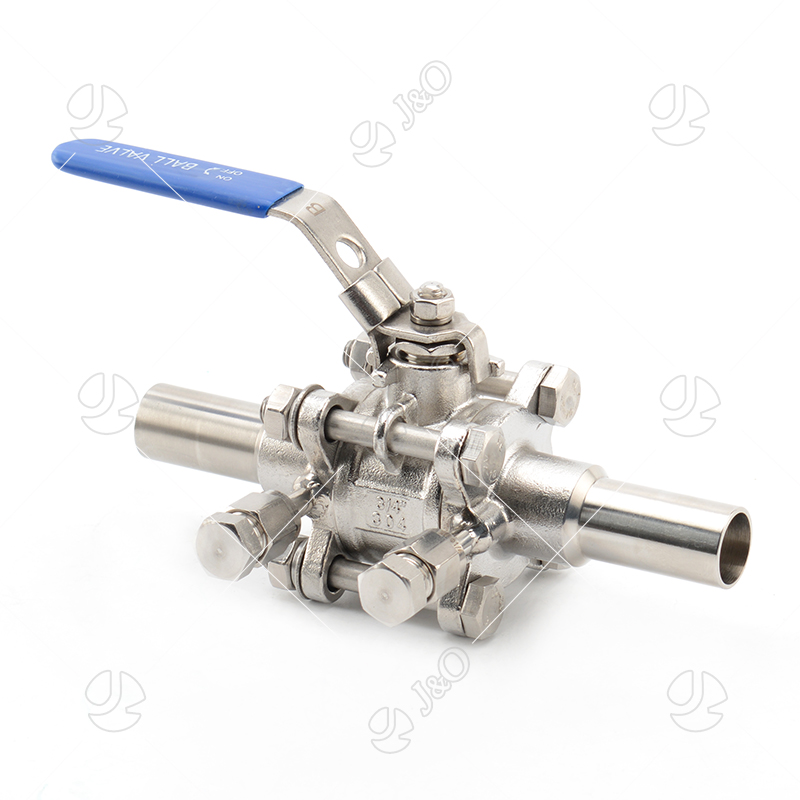 3PC Extended Welded Purge Port Ball Valve For Semiconductor Industry