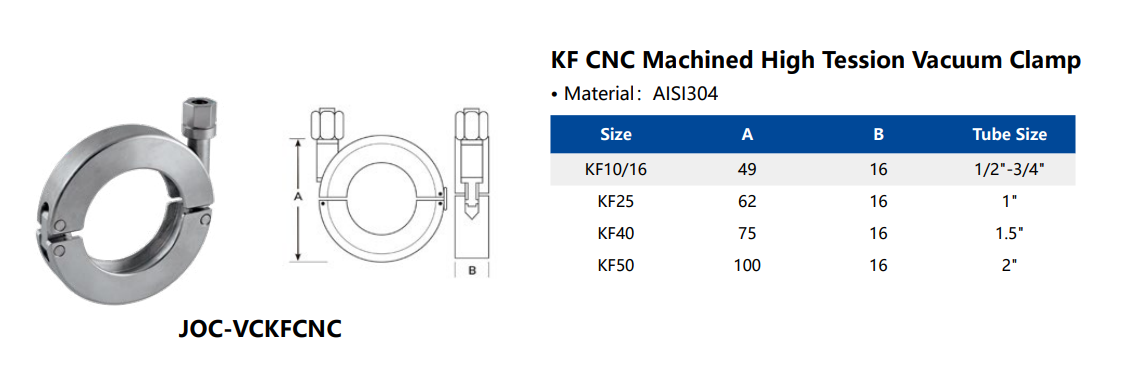 KF-ISO CNC Machined Vacuum Clamp