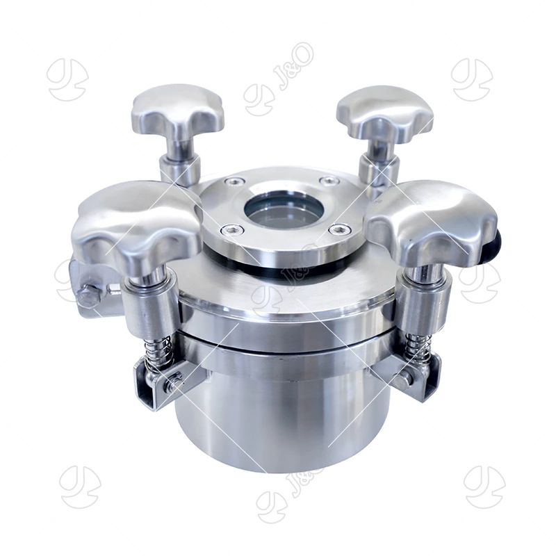 Sanitary Stainless Steel Pressure Handhole With Sight Glass