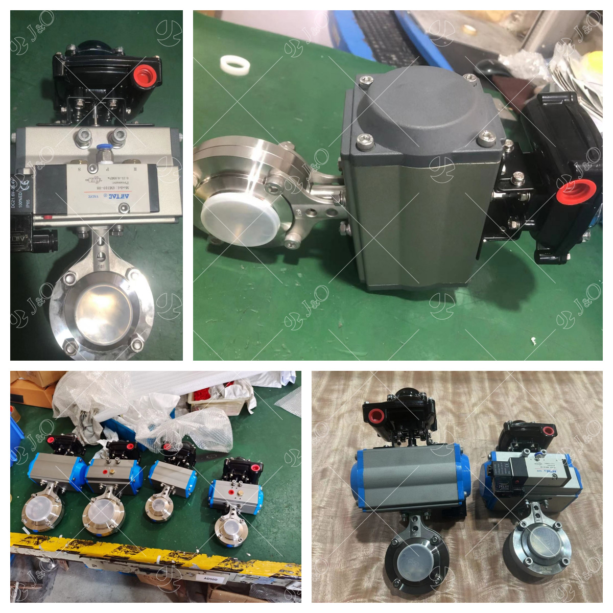 Sanitary Pneumatic Butterfly Valve With Solenoid Valve and Position Sensor