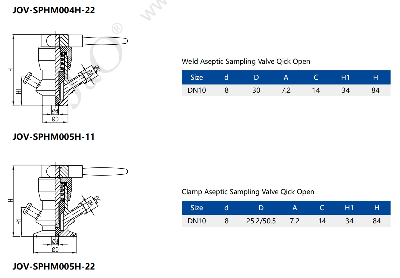 Sanitary Stainless Steel Pneumatic Manual Sampling Valve