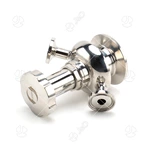 Sanitary Stainless Steel Clamp Aseptic Sampling Valve With Stainless Steel Handle Wheel