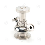 Sanitary Stainless Steel Clamp Aseptic Sampling Valve With Stainless Steel Handle Wheel