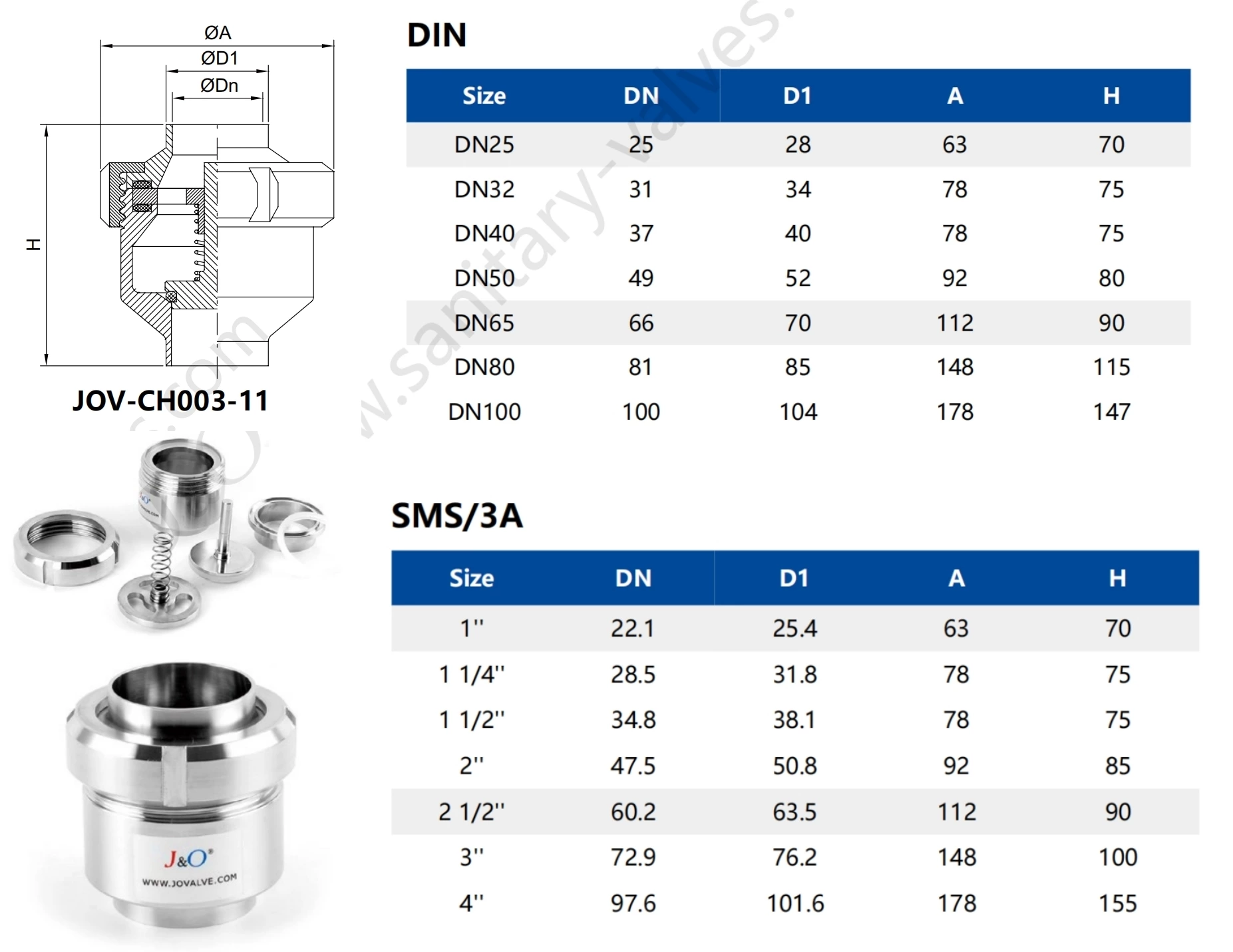 Hygienic Stainless Steel Union Type Check Valve