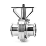 Auto Korean Sanitary Stainless Steel Clamped Butterfly Valve