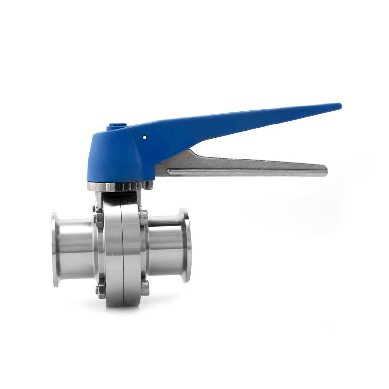 Sanitary Stainless Steel Tri-Clamp Butterfly Valve, Multi-Postion Gripper Handle