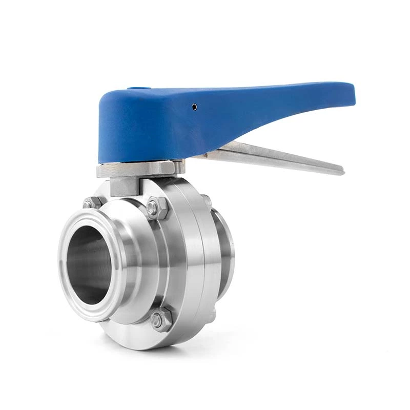 Hygienic Stainless Steel Clamped Butterfly Valve With Plastic Handle