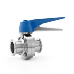 Sanitary Stainless Steel Tri-Clamp Butterfly Valve, Multi-Postion Gripper Handle