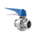 Sanitary Stainless Steel Tri-Clamp Butterfly Valve, Multi-Postion Gripper Handle