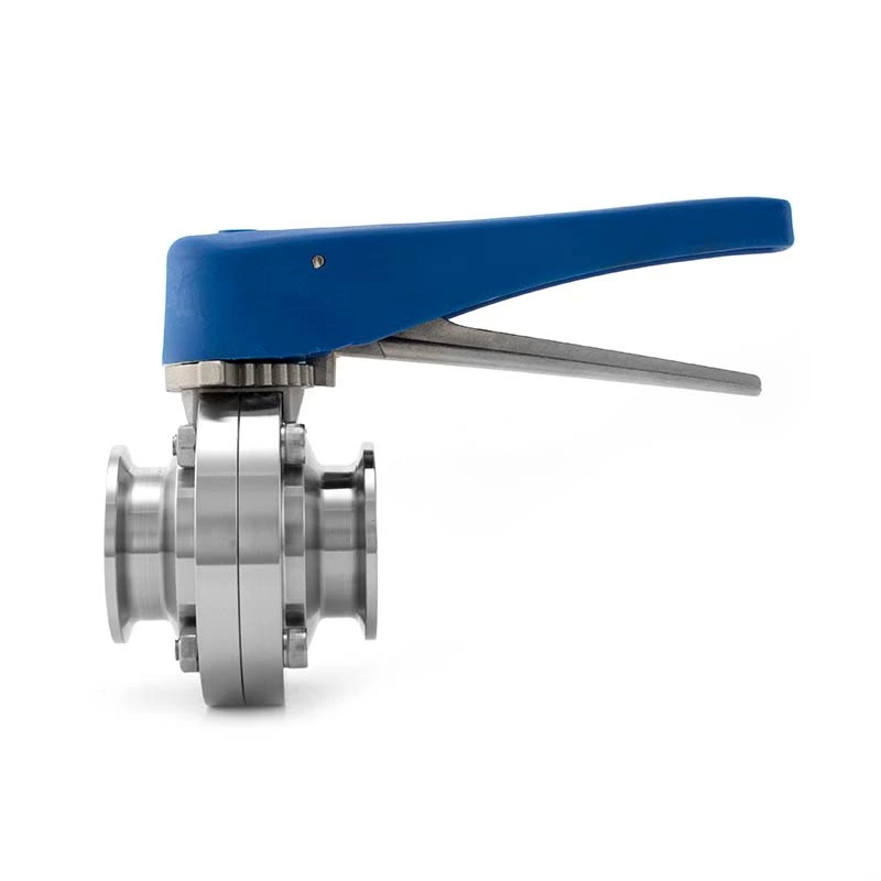 Hygienic Stainless Steel Clamped Butterfly Valve With Plastic Handle