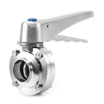 Sanitary Weld Butterfly Valve with Stainless Steel Multi-Positon Gripper Handle