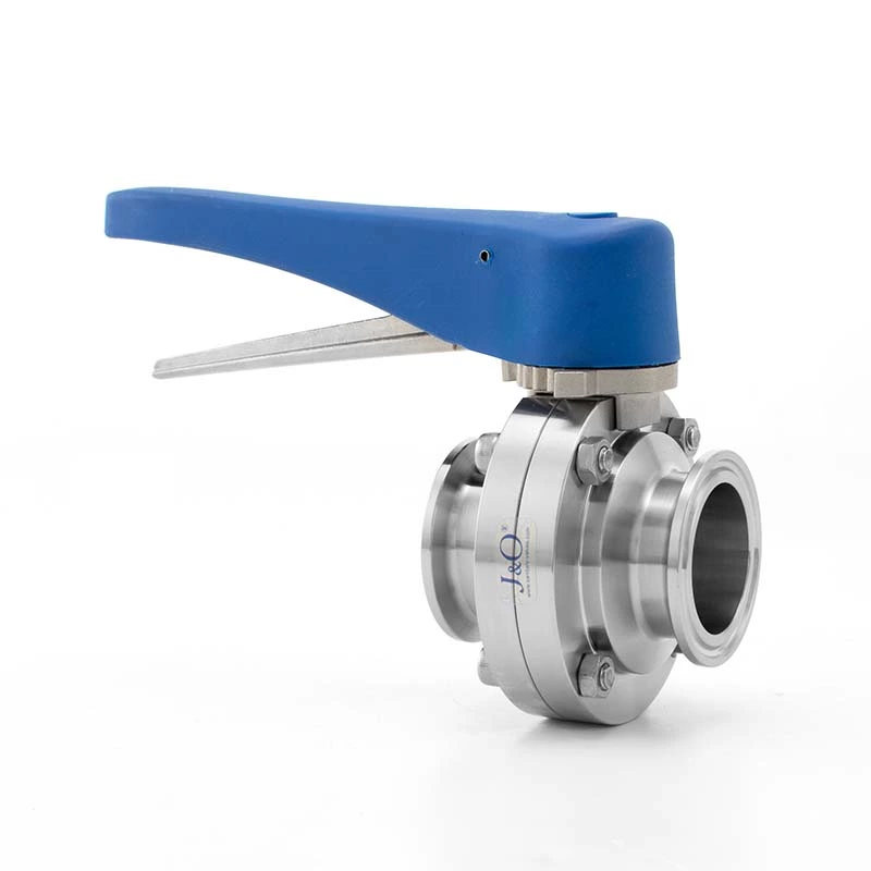 Hygienic Stainless Steel Clamped Butterfly Valve With Plastic Handle