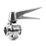 Sanitary Tri-Clamp Butterfly Valve with 12 Positions Stainless Steel Gripper Handle