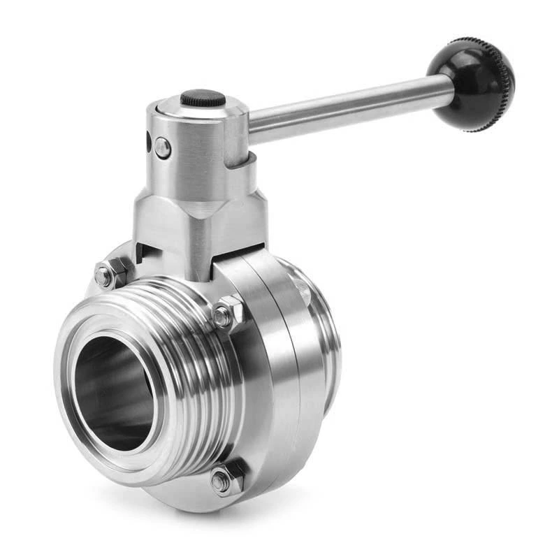 Sanitary Stainless Steel Thread Butterfly Valve with Pull Handle