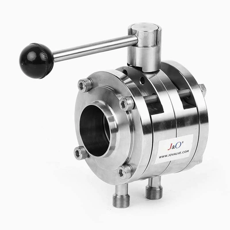 Sanitary Stainless Steel Butt Weld CIP Mixproof Butterfly Valve