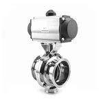 Sanitary Stainless Steel Pneumatic Butterfly Valve With Aluminium Actuator