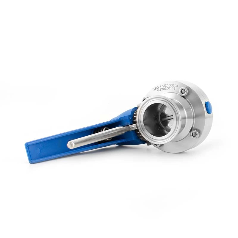 Sanitary Stainless Steel Tri-Clamp Butterfly Valve, Multi-Postion Gripper Handle