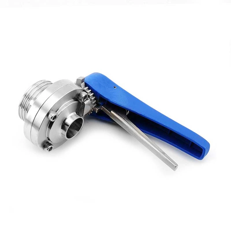 Sanitary Stainless Steel Thread Weld Butterfly Valve With Plastic Handle