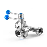 Sanitary Stainless Steel 3 Way Butterfly Valve