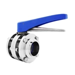 Sanitary Stainless Steel Manual Weld 3PCS Butterfly Valve With 12 Positions Plastic Handle