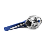 Sanitary Stainless Steel Tri-Clamp Butterfly Valve, Multi-Postion Gripper Handle