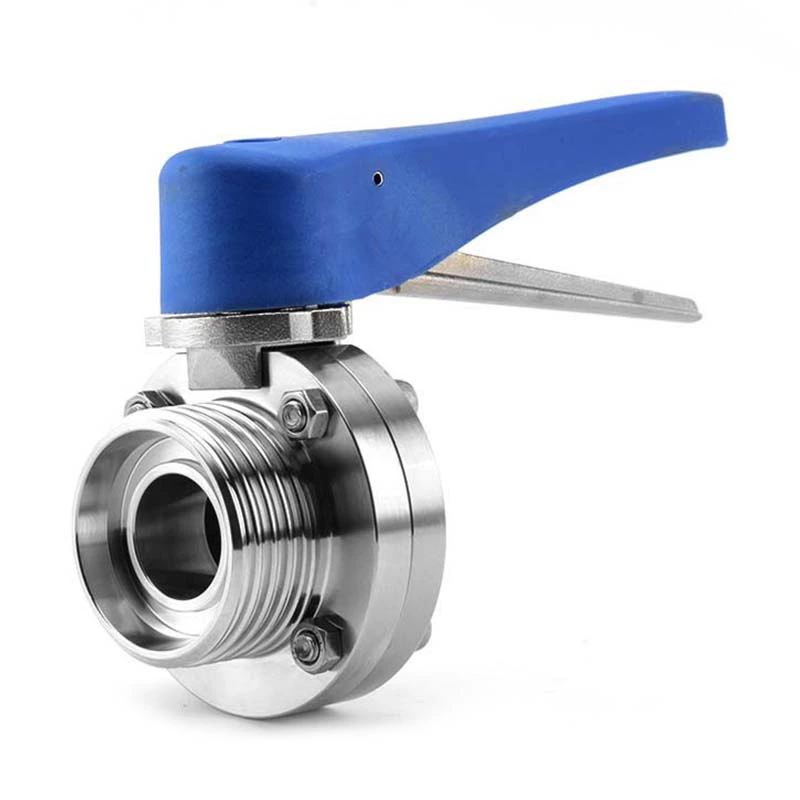Sanitary Stainless Steel Thread Weld Butterfly Valve With Plastic Handle